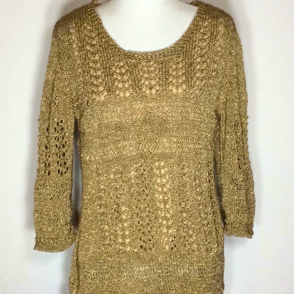 Open Stitch Shimmer Sweater